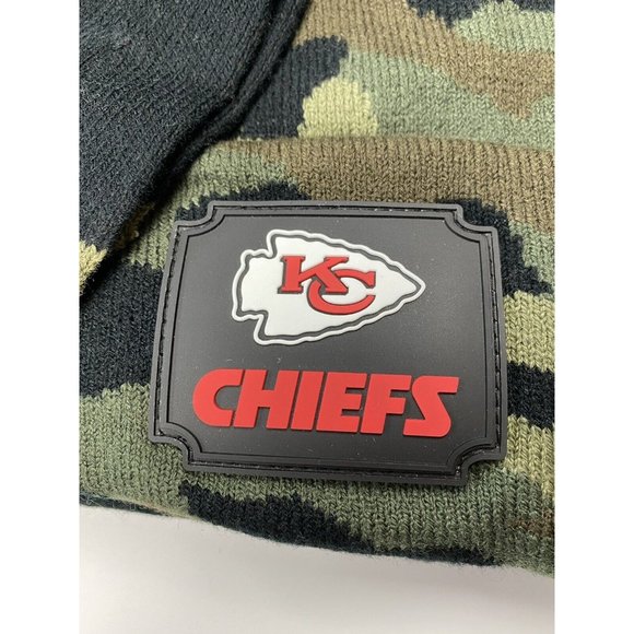 New NFL KC Kansas City Chiefs Beanie Hat and Gloves Set Salute to Service - Picture 3 of 5